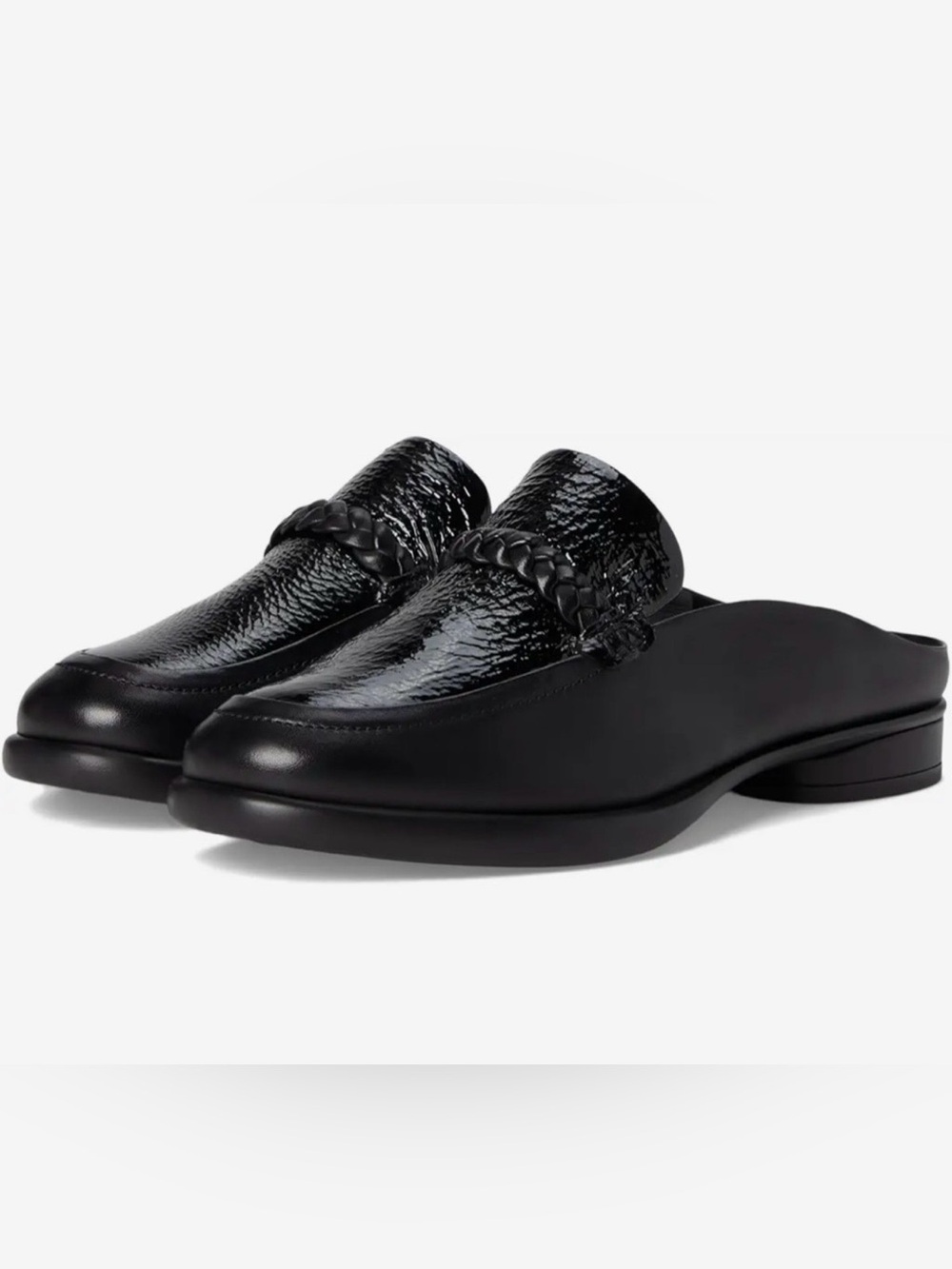 ECCO Sculpted Luxury Braided Mule Black/Black Patent Size 39
